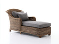 Sonnenliege aus Rattan 190x78x88 cm - Braun-Grau - geschwungenes Design für Garten und Terrasse