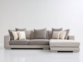 Ecksofa Strukturstoff 290x190x85 cm Beige-Grau - großzügige Liegefläche und breite Armlehnen - modernes Wohnzimmer
