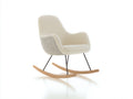 Schaukelstühle gepolstert 74x88x101 cm - Beige-Natur-Schwarz - Bouclé Optik mit Holzschienen und modernem Design