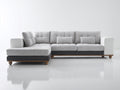 Ecksofa Stoff gepolstert 270x175x88 cm - Hellgrau Dunkelgrau Weiß Natur - mit Chaiselongue modernes Design
